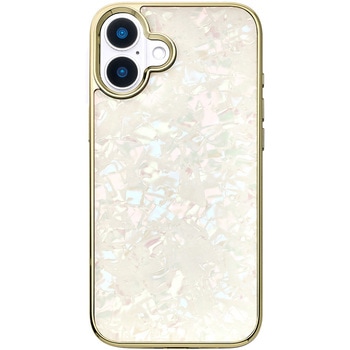 Glass Shell Case for iPhone 16 Plus (gold) ユニケース