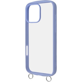 iPhone 16 Pro Max Like standard Puffull 耐衝撃 バンパー ストラップ金具付き ハイブリッドケース / ペールブルー レイ・アウト