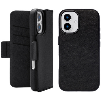 2Way Mag Flip Case for iPhone 16 (black) ユニケース