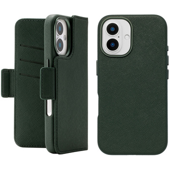 2Way Mag Flip Case for iPhone 16 (green) - ユニケース