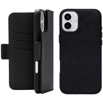 2Way Mag Flip Case for iPhone 16 Plus (black) ユニケース