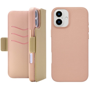 2Way Mag Flip Case for iPhone 16 Plus (beige) ユニケース