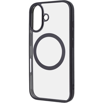 iPhone 16 Like standard MagSafe対応 マグネットアクセサリー対応 衝撃吸収 バンパー マット メタリック ハイブリッドケース / ブラック レイ・アウト