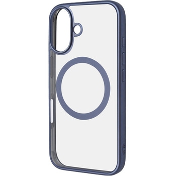 iPhone 16 Like standard MagSafe対応 マグネットアクセサリー対応 衝撃吸収 バンパー マット メタリック ハイブリッドケース / ライトブルー レイ・アウト