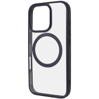 iPhone 16 Pro Like standard MagSafe対応 マグネットアクセサリー対応 衝撃吸収 バンパー マット メタリック ハイブリッドケース / ブラック - レイ・アウト