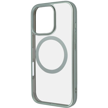 iPhone 16 Pro Like standard MagSafe対応 マグネットアクセサリー対応 衝撃吸収 バンパー マット メタリック ハイブリッドケース / ライトグリーン レイ・アウト