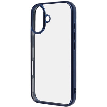 iPhone 16 Like standard 衝撃吸収 バンパー メタリック ハイブリッドケース / ブルー レイ・アウト