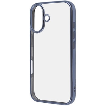 iPhone 16 Like standard 衝撃吸収 バンパー メタリック ハイブリッドケース / ライトブルー レイ・アウト