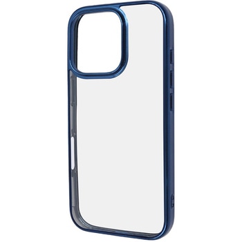 iPhone 16 Pro Like standard 衝撃吸収 バンパー メタリック ハイブリッドケース / ブルー レイ・アウト