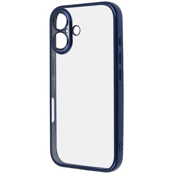 iPhone 16 Like standard 精密設計 カメラ保護 衝撃吸収 バンパー メタリック TPUソフトケース / ブルー レイ・アウト