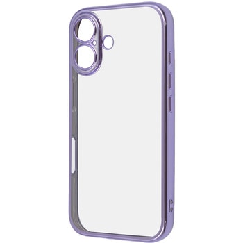 iPhone 16 Like standard 精密設計 カメラ保護 衝撃吸収 バンパー メタリック TPUソフトケース / ラベンダー レイ・アウト