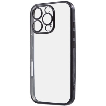 iPhone 16 Pro Like standard 精密設計 カメラ保護 衝撃吸収 バンパー メタリック TPUソフトケース / ブラック - レイ・アウト
