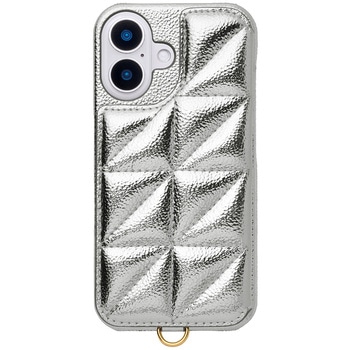Triangle Puffy Case for iPhone 16 (silver) - ユニケース