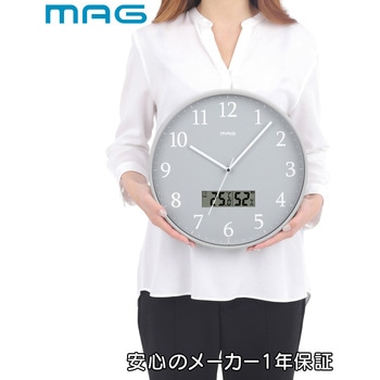 W-816 GY-Z MAG電波アナデジ掛時計 グリージョ 1台 ノア精密
