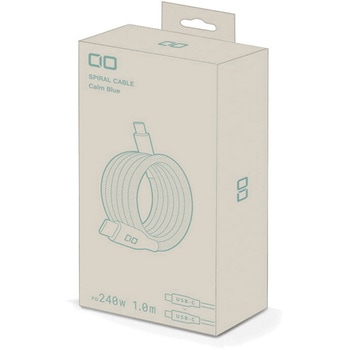 スパイラルケーブル CtoC1mカームブルー Mate