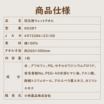 防災用ウェットタオル RABLISS