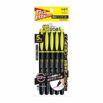 蛍光マーカー蛍コート黄5Pパック トンボ鉛筆
