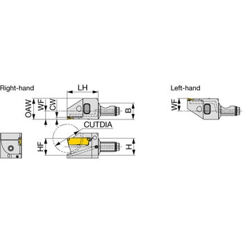 外径溝入れ・突切りヘッド QC12-JTTER/L-CHP タンガロイ