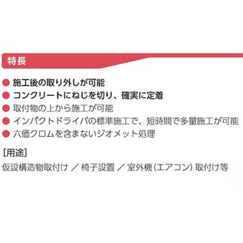ねじ固定式あと施工アンカー エスコ