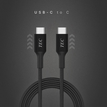 高耐久USBケーブル Type-C to C PD100W対応 USB2.0 ブラック テック(TEC)