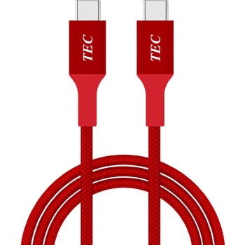 高耐久USBケーブル Type-C to C PD100W対応 USB2.0 レッド テック(TEC)