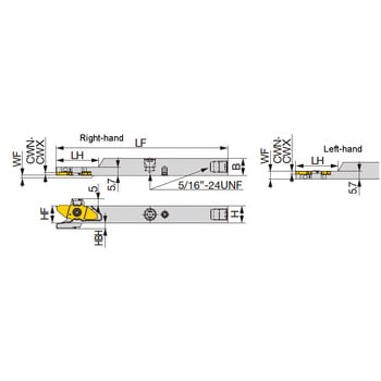 突切り溝入れ用ホルダ JSXXR/L-X-S-CHP タンガロイ