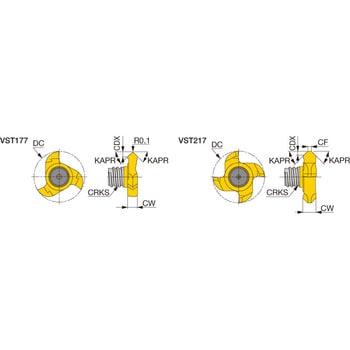 VST217L01.70A45-4S08 GH730 ヘッド交換式エンドミル用ヘッド (溝加工