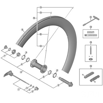WHR9100Fフロント スポーク 256.5A SHIMANO(シマノ)