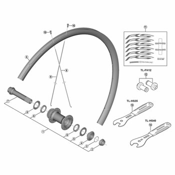 WHRS170CLF12 ハブ軸組 SHIMANO(シマノ)
