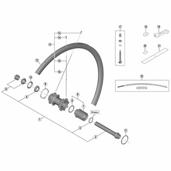 Y3EX98010 FH-RS770 ハブ軸組 1個 SHIMANO(シマノ) 【通販モノタロウ】