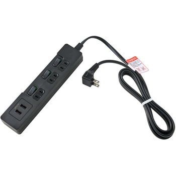 ランプレススイッチ付きUSBタップ 2台同時充電可能 扉付きコンセント L型プラグ 急速充電 ランプレススイッチ ELPA