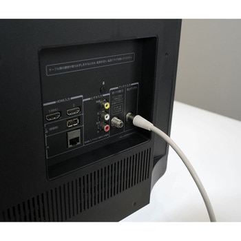 TV接続ケーブル 4K8K放送対応 1m  片側ストレートプラグ 片側L形プラグ ホワイト色 廉価ケーブル 多能工業者様向け サン電子