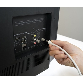 TV接続ケーブル 4K8K放送対応 3m  片側ストレートプラグ 片側L形プラグ ホワイト色 廉価ケーブル 多能工業者様向け サン電子