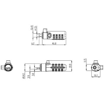 セキュリティロック/軽量/ダイヤル/ Noble ナカバヤシ