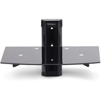 壁掛けAVラック/1段タイプ/耐荷重7kg/ブラック強化ガラス/高さ調整可能/ウォールマウント 収納棚/スピーカー レコーダー プレイヤー プロジェクター 周辺機器用 ウォールシェルフ StarTech.com