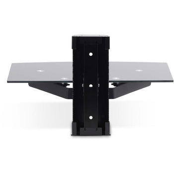 壁掛けAVラック/1段タイプ/耐荷重7kg/ブラック強化ガラス/高さ調整可能/ウォールマウント 収納棚/スピーカー レコーダー プレイヤー プロジェクター 周辺機器用 ウォールシェルフ StarTech.com