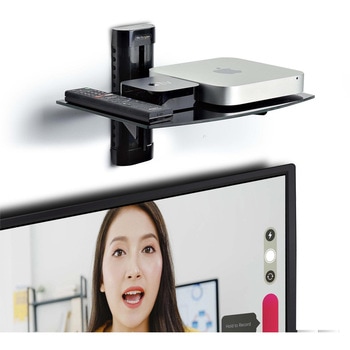 壁掛けAVラック/1段タイプ/耐荷重7kg/ブラック強化ガラス/高さ調整可能/ウォールマウント 収納棚/スピーカー レコーダー プレイヤー プロジェクター 周辺機器用 ウォールシェルフ StarTech.com