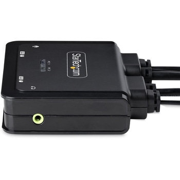 KVMスイッチ/2ポート/シングルモニター/4K60Hz DisplayPort/USB-C接続(DP Altモード)/ケーブル一体型/バスパワー/手元スイッチ ホットキー切換/PC パソコン CPU切替器(2台用)/ケーブルタイプ StarTech.com