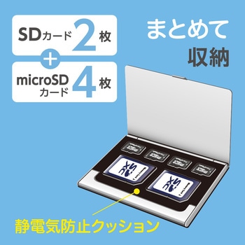 アルミカードケース SD2枚・microSD4枚収納 ナカバヤシ