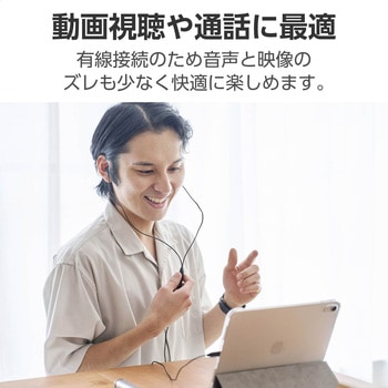 USB Type-C イヤホン 有線 ANC ノイズキャンセリング マイク付き カナル型 DAC搭載 ハイレゾ対応 エレコム