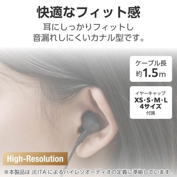 USB Type-C イヤホン 有線 ANC ノイズキャンセリング マイク付き カナル型 DAC搭載 ハイレゾ対応 エレコム