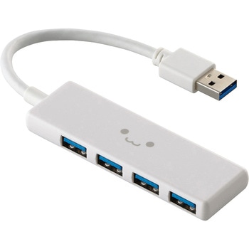 USBハブ USB3.2 Gen1 (USB-A×4) バスパワー コンパクト 薄型 ケーブル長10cm エレコム
