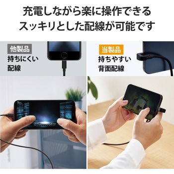 Lightningケーブル A-Lightning U字コネクタ やわらかい シリコン素材 認証品 USB ライトニング スマートフォン タブレット エレコム
