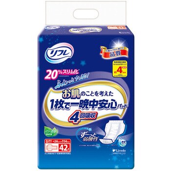 リフレ お肌のことを考えた1枚で一晩中安心パッド4回吸収 1個(42枚) リブドゥコーポレーション 【通販モノタロウ】