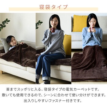 洗えるどこでもカーペット 寝袋タイプ YAMAZEN(山善) ひざ掛け・足温器 