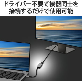 変換アダプター (USB Type-C to HDMI) ミラーリング マルチディスプレイ対応 4K 60Hz 断線に強い 高耐久 エレコム