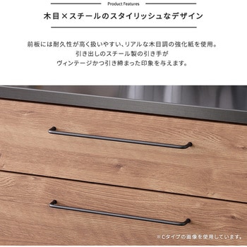 日本製 特殊鋼板を使ったキッチンカウンター【Lugo-ルゴ-】オープン収納 60cm ホームテイスト