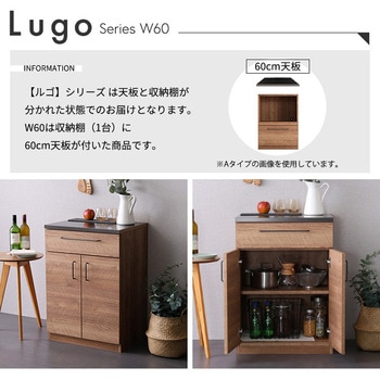 日本製 特殊鋼板を使ったキッチンカウンター【Lugo-ルゴ-】扉収納 60cm ホームテイスト