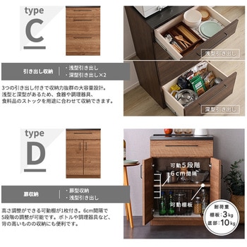 日本製 特殊鋼板を使った組み合わせキッチンカウンター【Lugo-ルゴ-】120cm 引き出し収納+ゴミ箱上カウンター ホームテイスト