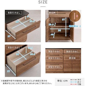 日本製 特殊鋼板を使った組み合わせキッチンカウンター【Lugo-ルゴ-】120cm 引き出し収納+扉収納 ホームテイスト